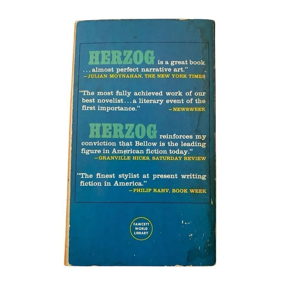 Herzog by Saul Bellow Paperback Book 1964 American Fiction Novel Vintage